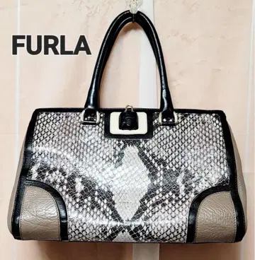 [ FURLA ] 훌라 핸드백 뱀 무늬 가죽 레어템