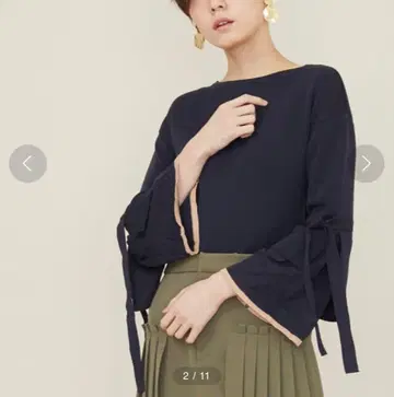 [STUDIOUS] 플레어 리본 니트 일본제