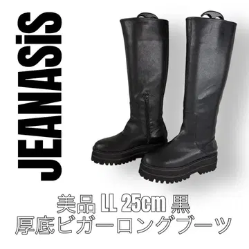 JEANASiS 시스 LL 25cm 블랙 통굽 비거 롱 부츠