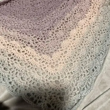 삼각형 숄 바이러스 편직 그라데이션 더스티 컬러 원더 울 200