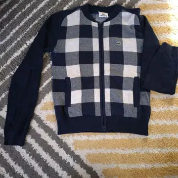 LACOSTE 체크 무늬 가디건 40