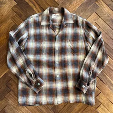 1960년대 옴브레 체크 레이온 섀도우 체크 셔츠