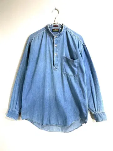 044 미국산 CLEVE 얇은 소재 데님 헨리넥 사이즈 M 표기/L 상
