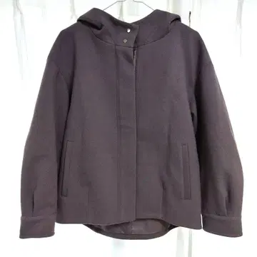 후드 부착 다크 퍼플 자켓