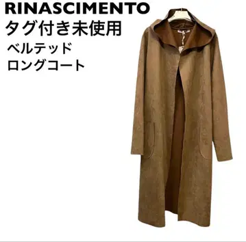 [ 택 포함 미사용 ] 리나시멘토 이탈리아제 롱 코트 벨트