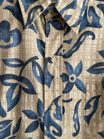 레인스푸너 알로하 셔츠 XL 사이즈 대나무 패턴(파랑) 하와이