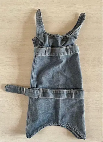 데님 서스펜더 레그 워머