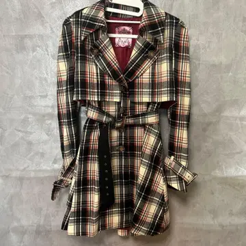 HoneyBunch 체크 무늬 코트 사이즈 2