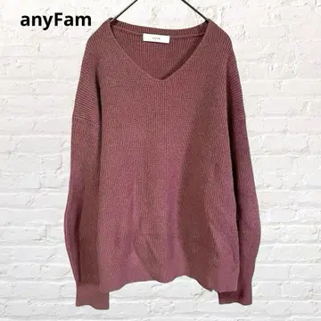 6749 애니팜 V넥 니트 스웨터 더스티 핑크 구제 의류 온워드 카시야마