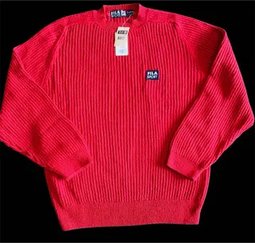 FILA SPORT 리브 니트 레드 스웨터