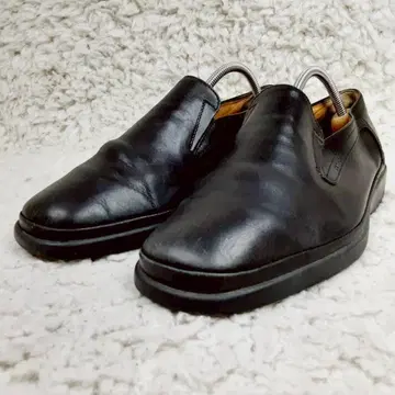 새상품급 25.5cm 발리 슬립온 천연 가죽 블랙 이탈리아제