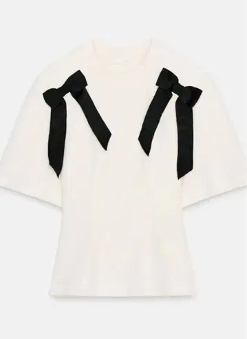 소프트 리본 반팔 니트 상의 ZARA (자라)