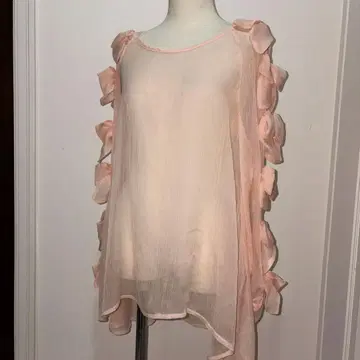 MILLION CARATS 리본이 귀여운 티셔츠 핑크 비침