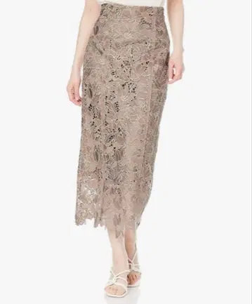 FRAY I.D 라메 플라워 레이스 스커트