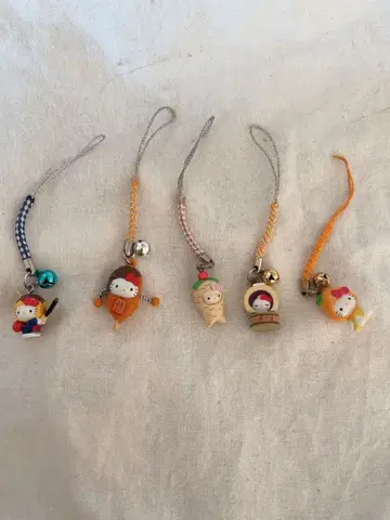 헬로키티 고토치 키티 음식 뒤집개 계열 스트랩 5개 세트