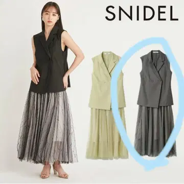 최종 가격 인하 Snidel 베스트 샤샤 스커트 셋업 그레이