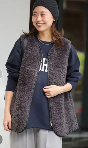 JOURNAL STANDARD relume 시프 인조 모피 지퍼 베스트