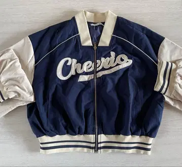 레트로걸 바시티 자켓 네이비