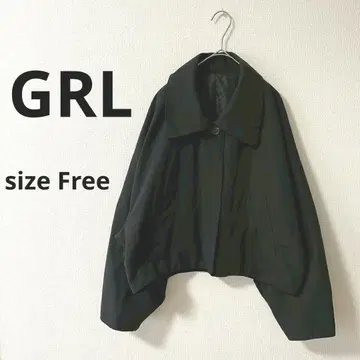 그레일 캐주얼 아우터 프리 사이즈 블랙 기장 짧음 봄/가을 볼륨 소매