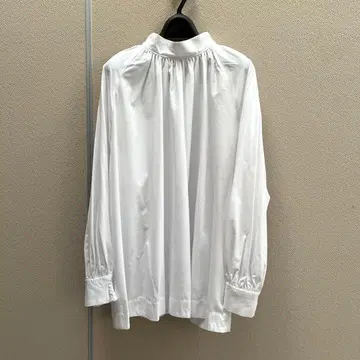 [ 미사용 ] UNFILO 스탠드 카라 블라우스 화이트 L