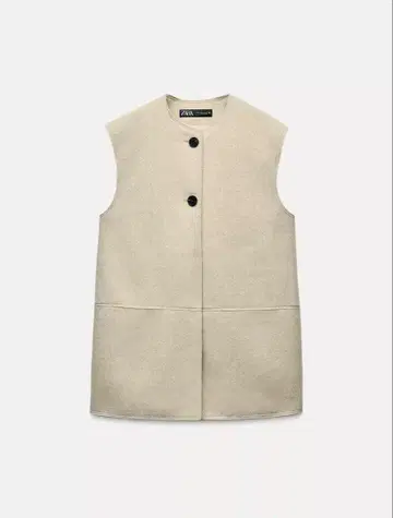 ZARA 롱 소프트 베스트 M 사이즈 에크루