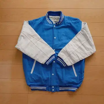 90s 바시티 자켓 웨스트 코스트 블루 화이트 퀼팅