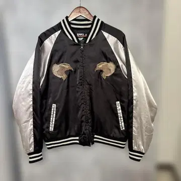 제공 SEKU 스카잔 자수 일본풍 패턴 독수리 블랙 L