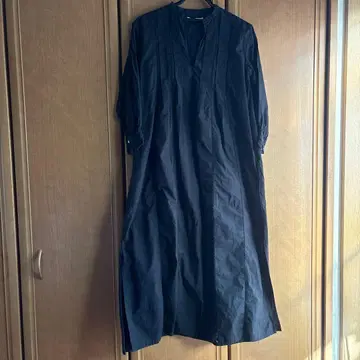 블랙 코튼 롱 원피스