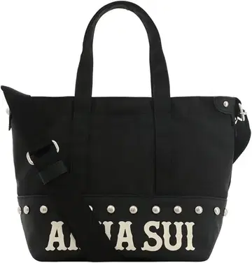 ANNA SUI 스터드 장식 블랙 토트 숄더백