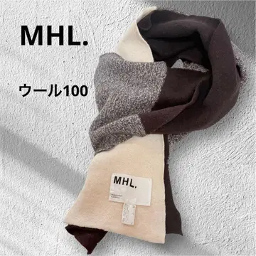 MHL. 머플러 삼색 절개 울 100%