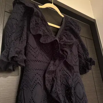 herlipto Cotton Lace Ruffled Dress