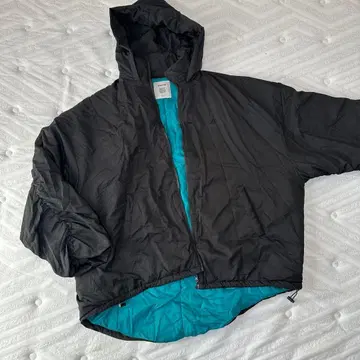 jouetie 후드 부착 나일론 자켓 블랙 다운