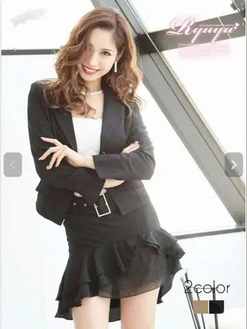 류유 캬바쿠라 수트 프릴 자켓 & 스커트 세트 L 미사용 새상품