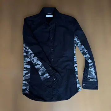 junhashimoto 드레스 셔츠 사이드 카모 패턴 긴팔