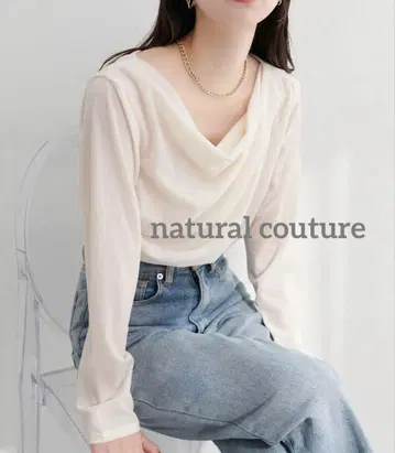 내추럴 꾸뛰르 드레이프 벨로아 풀오버 화이트 벨로아 상의
