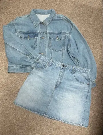 GU 데님 자켓 스커트 셋업