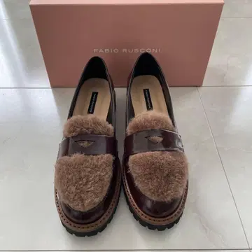 FABIO RUSCONI 다크 브라운 퍼 로퍼