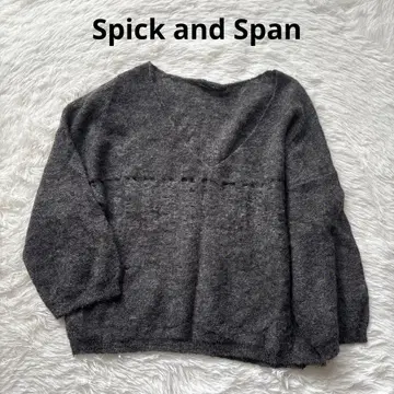 Spick and Span 울 니트 알파카 혼방 그레이 경량