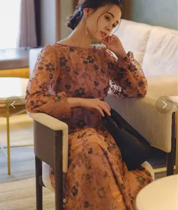 택 포함 미사용 새상품 Kastane 카스타네 포멀 드레스 핑크 꽃무늬