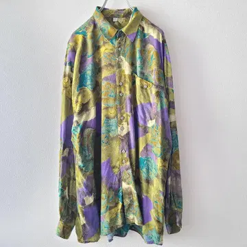 프린트 패턴 셔츠 L 구제 의류