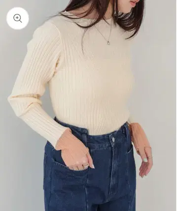 Bab showroom 시어 사용 리브 니트탑