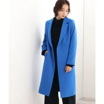 새상품 인디비 롱 코트 체스터 코트 파랑 블루 38 M 사이즈