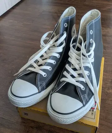 컨버스 올스타 블랙 가죽 하이컷 30cm 11.5인치