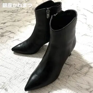 긴자 카네마츠 숏부츠 블랙 가죽