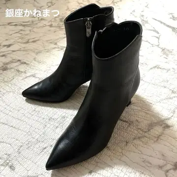 긴자 카네마츠 숏부츠 블랙 가죽 AQUA BELL