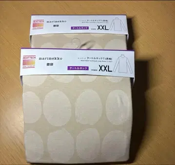 XXL 미사용 새상품 유니클로 x 마리메꼬 히트텍 터틀넥 T 2장