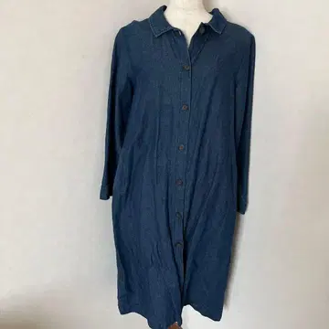 선밸리 긴팔 데님 셔츠 원피스 겉옷 M 사이즈 코튼&린넨
