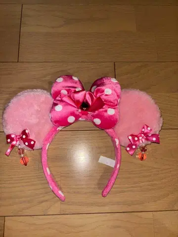 디즈니 리조트 핑크 도트 머리띠