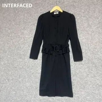 INTERFACE 블랙 포멀 드레스 프릴 포함