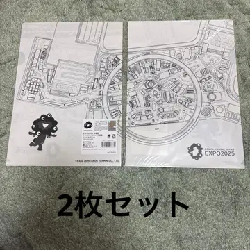 EXPO2025 회장도 클리어 파일 흑백 도면 싱글 포켓 A4 2매